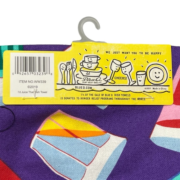 Blue Q “I’d Juice That!” Cotton Dish Towel NWT - Picture 4 of 5